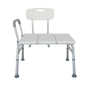 Heavy Duty Bath Tub Medical Transfer Bench Stool Shower Chair 10 Height White - Picture 1 of 10