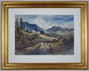 Near Thessaloniki, Macedonia . Watercolour by listed artist J Barrie Haste c1980 - Picture 1 of 10