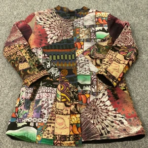 Sacred Threads Patchwork Jacket Small Boho Hippie Artsy Festival Rag Gypsy - Picture 1 of 20