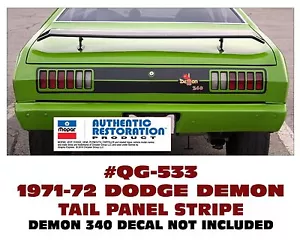 GE-QG-533 1971-72 DODGE DEMON - RAYAS PANEL TRASERO - KIT DE CALCOMANÍAS - Imagen 1 de 1