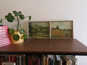 2 hochwertige Holzrahmen Vintage Mid Century Monet & Cezanne Kleindrucke 11,5 Zoll - Bild 1 von 12