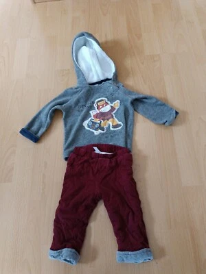 Bekleidungsset Baby 74 Hoodie Pullover Hose Winter gefüttert - Bild 1 von 4