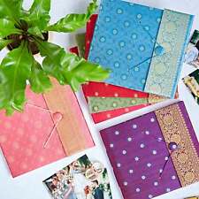 Album fotograficzny z tkaniny Sari 6 kolorów 30 stron pasujący do 120 zdjęć 6x4 lub 60 7x5