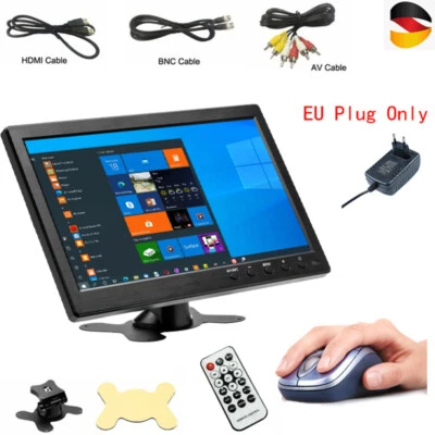 AMPRIME 10.1"" HD Seguridad CCTV Pantalla PC Monitor BNC/AV/VGA/HDMI Entrada