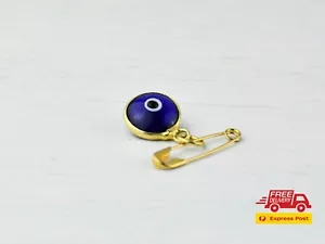 Broche de seguridad de protección para gafas de mal de ojo turcas de color dorado para bebé - Imagen 1 de 2