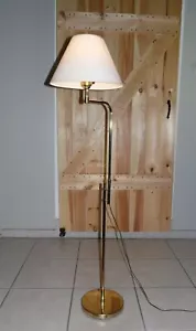 Lámpara de pie de latón moderna vintage de mediados de siglo luz de lectura con sombra - Imagen 1 de 12
