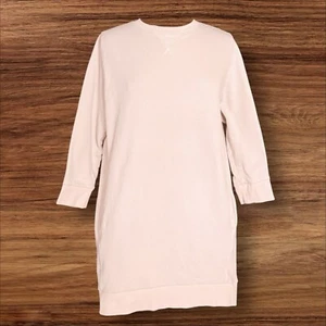 COS Damen Sweatshirt Kleid warm beige Baumwolle Mini, 3/4 Ärmel Taschen Gr. S - Bild 1 von 9