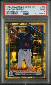 Vladi Guerrero 2024 Bowman Chrome Prospects Sapphire Yellow #250 74/75 PSA 9 - Picture 1 of 2