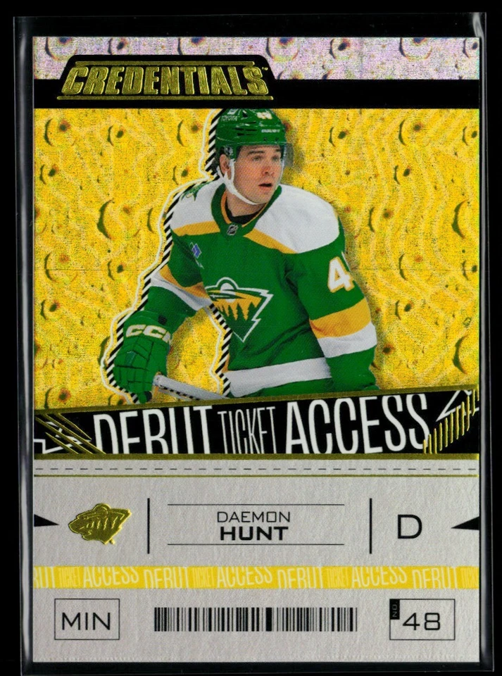 2023-24 Upper Deck Credentials Yellow #128 Daemon Hunt RC - Image 1 of 2