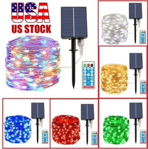 100/200 LED Solar Fairy String Light Copper Wire Outdoor Waterproof Garden Decor - Picture 1 of 16