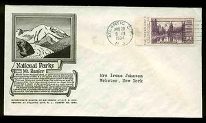 750a 3c SINGLE FROM SOUVENIR SHEET FDC ATLANTIC CITY, NJ PLANTY #P24 ANDERSON - Picture 1 of 2