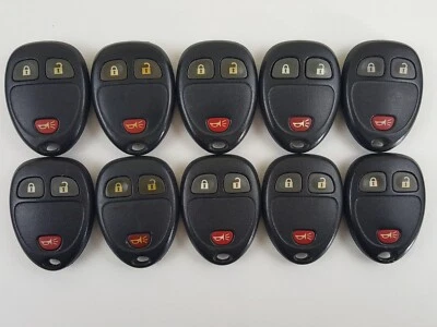 ORIGINAL LOT OF 10 GM 06-24 OEM KEY LESS ENTRY REMOTE ALARM FOB VAN USA SUV BULK - Image 1 of 4