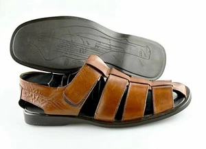 Men's TO BOOT NEW YORK 'Barbados' Brown Leather Fisherman Sandals Size US 12 - D - Picture 1 of 6
