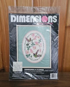 Kit de punto de cruz Dimensions Hummingbirds & Columbine sin cuenta #3981 Nuevo de Lote Antiguo 1993 - Imagen 1 de 2