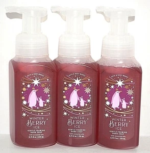 3 BATH & BODY WORKS WINTER BERRY ICE GENTLE FOAMING HAND SOAP W/ OILS 8.75 OZ EA - Picture 1 of 2