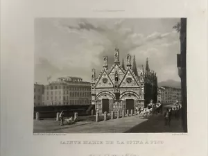 Toscana; Pisa: Santa Maria della Spina a Pisa, 1842 J.J. Falkeisen - Foto 1 di 11