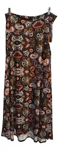 Neu mit Etikett Lularoe Large schwarz orange weiß Paisley Slinky Maxirock/trägerloses Kleid - Bild 1 von 6