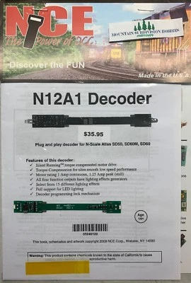 NCE 122 N12A1 N14A1 Decoder w/ LED's Atlas N Scale SD50 SD60 Plug-n-Play 524-122 - Image 1 of 4
