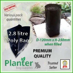 2.8 litre tall Premium Planter Bags varying quantities. Poly Plant bag, Grow bag - Picture 1 of 12