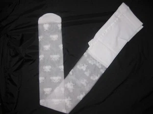 Shein girls 10-14yrs kawaii cherry print mesh tights white nip - Picture 1 of 2