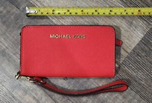Michael Kors Leather 6 Card Wallet Phone Case w/Removable Wrist Strap