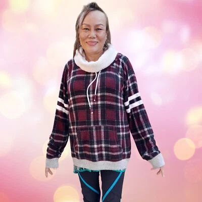 Suéter Inspired Hearts Mujer 2xl/cuello a cuadros/mangas largas/bolsillo para bolsa Foto 1 de 4