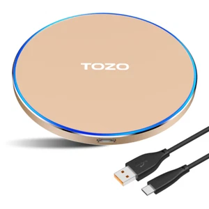 15W Max Wireless Charger, Qi Certified Fast Wireless Charging Pad, Khaki - Picture 1 of 7