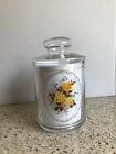 Vintage Apothecary Glass Jar With Lid Container Cottage Roses 