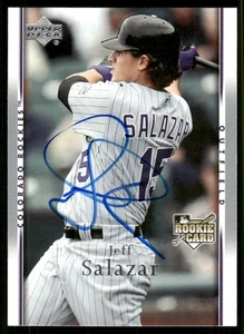 Tarjeta autógrafa firmada por Jeff Salazar 2007 Upper Deck automática Rockies Pirates - Imagen 1 de 1