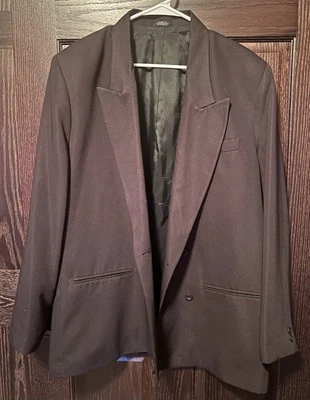 Abrigo deportivo City Streets traje abrigo para hombre talla 42 negro formal negocios abotonado Foto 1 de 4