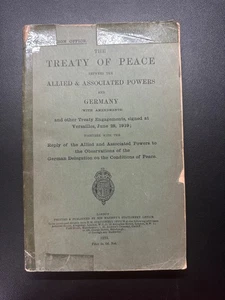 WW1 1919 Versailles Treaty of Peace Britain France Germany War – 1925 HMSO Print - Picture 1 of 18