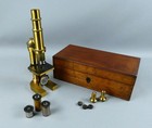 Vintage C Zeiss Jena Microscope with Case c1900               #6261