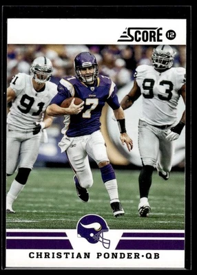 2012 Score Christian Ponder Minnesota Vikings #135 - Image 1 of 2