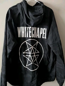 Whitechapel Hoodie 1/4 Zip Black Camo Windbreaker Pockets Mens XL EUC - Picture 1 of 6