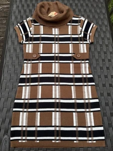 NEW GIRLS ROUTE 66 DRESS SWEATER KNIT BROWN PLAID SIZE XL 14-16 MSP $19.99 - Picture 1 of 4