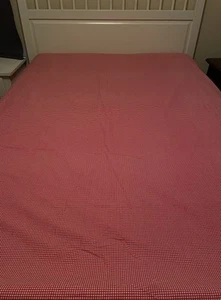 Vintage Ralph Lauren Red White Gingham Ruffle Trim Queen Duvet Cover USA Cotton - Picture 1 of 8