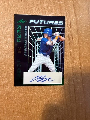 2024 Leaf Futures - Carson Benge - Green Foil Futures Auto #d 7/25 - Image 1 of 3