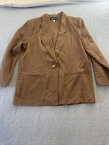 VTG Sag Harbor Size 14 Brown Blazer Jacket Coat - Picture 1 of 7