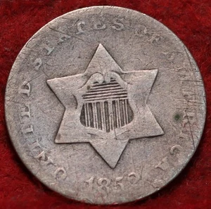 1852 Philadelphia Mint Silver Three Cent Coin - Picture 1 of 2