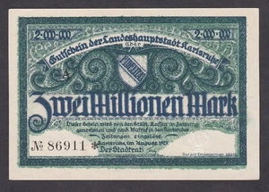 [UNC] 1923 Germany Karlsruhe 2000000 (2 Millionen) Mark [B5] - Picture 1 of 2