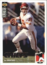 1994 Collector's Choice Silver Kansas City Chiefs Football Cards #70 Joe Montana