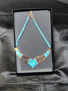 Collar Jay King DTR China Martillado Cobre y Turquesa Cuentas NUEVO - Imagen 1 de 8