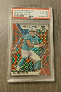 2020 Tua Tagovailoa Panini Mosaic Reactive Green NFL Debut RC - PSA 10 - Picture 1 of 3