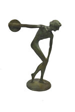 Discobolus flat sculpture - Ancient Olympic games bronze Discus thrower athlete