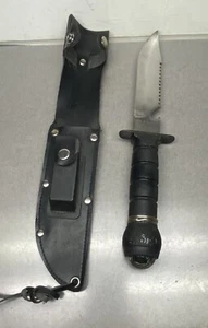 Vintage Stainless Steel Survival Knife & Sheath  Taiwan - Picture 1 of 11