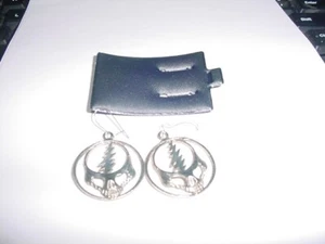 Grateful Dead vintage  Steal Your Face    Silver earrings with kidney wire mount - Picture 1 of 3
