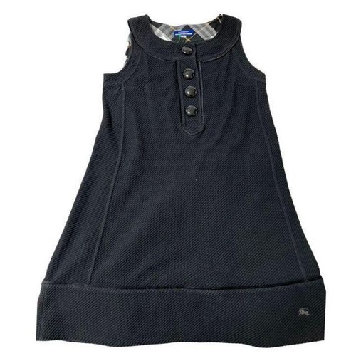 Abito nero Burberry blu etichetta velluto lunghezza ginocchio taglia XS~S