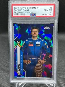 2020 Topps Chrome FORMULA 1 F1 SAPPHIRE CARLOS SAINZ PSA 10 #8 - Picture 1 of 1