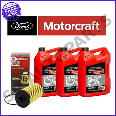 Kit de cambio de aceite Motorcraft 15W40 para 03-10 Ford Super Duty 6,0 L/6,4 L Powerstroke Foto 1 de 4