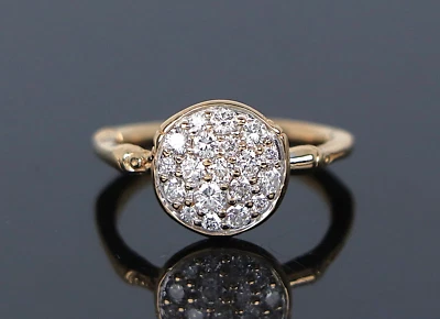 John Hardy 18K Yellow Gold Pave Diamond This Planted Bamboo Cocktail Ring 6 - Image 1 of 4